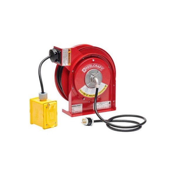 Reelcraft Cord Reel, 12 AWG, Red Reel Color, 25 ft Length L 4525 123 7A - main